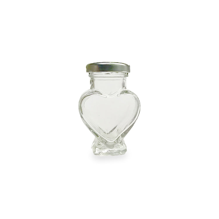 100ml (3.5oz) Heart Shaped Jars With Lids