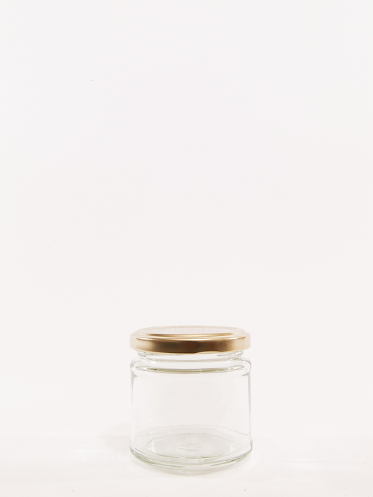 125ml - 4oz clear round glass jars with lids