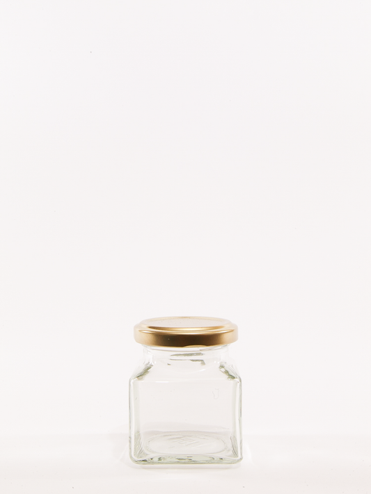 130ml - 4oz Clear Square Glass Jars With Lids
