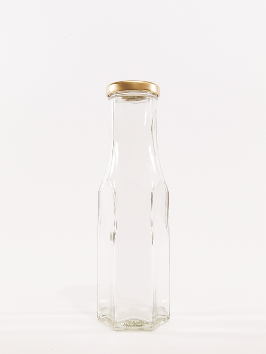 250ml Hexagonal Glass Sauce Jars With Lids