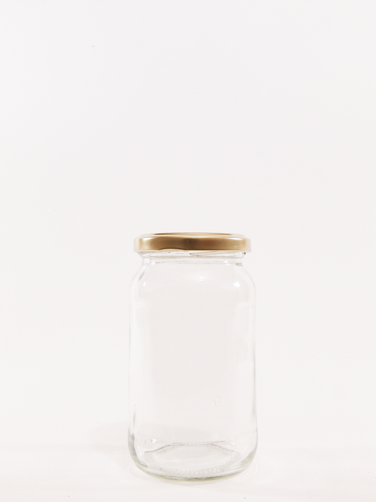 380ml (1 lb) Clear Glass Round Jars With Lids