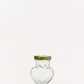 Heart shaped glass jar with gold lids