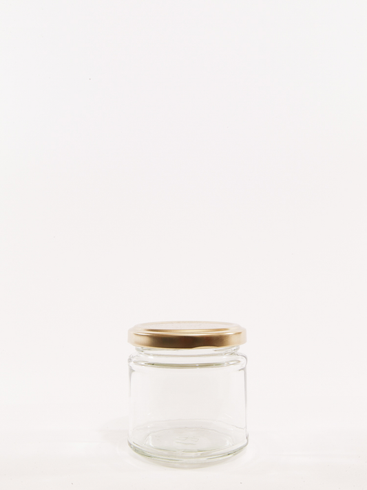 125ml - 4oz clear round glass jars with lids