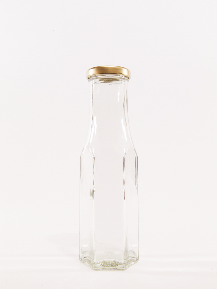 250ml Hexagonal Glass Sauce Jars With Lids