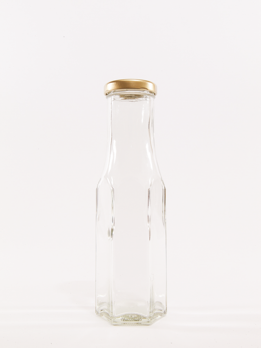 250ml Hexagonal Glass Sauce Jars With Lids