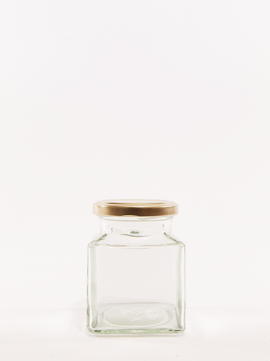 280ml (200g, 10oz) Clear Glass Square Jars With Lids
