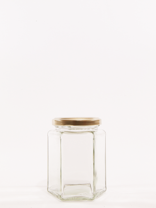 280ml (12oz) Hexagonal Clare Glass Jars With Lids