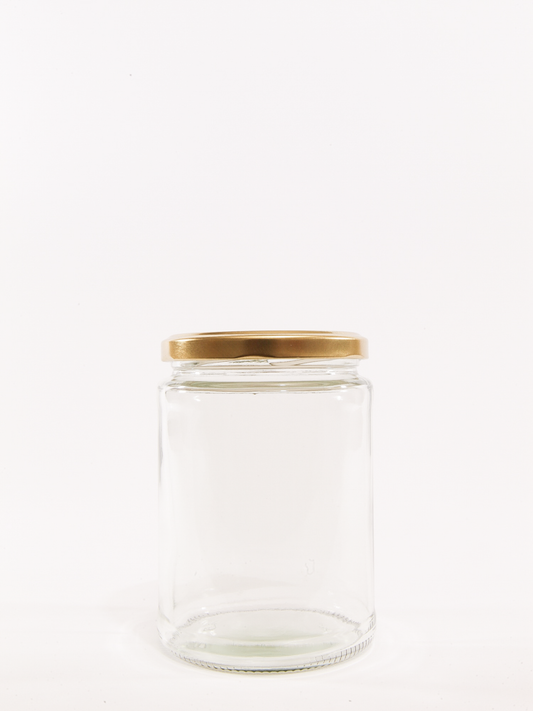 500ml (17oz) Clear Glass Panelled Round Jars With Lids